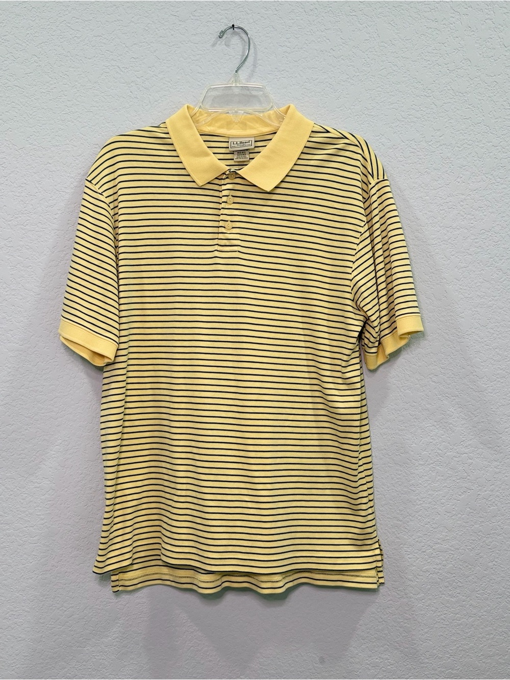 L.L. Bean Classic Yellow Striped Polo Shirt - Men's